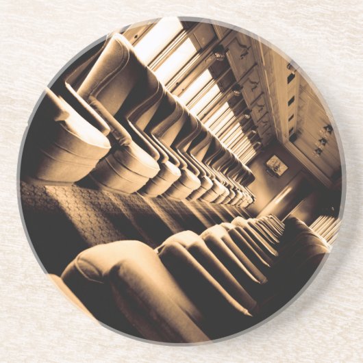 Dessous De Verre En Grès Intérieur du train à vapeur (Devant)