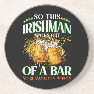 Dessous De Verre En Grès Irlandais buvant de la bière St. Patrick's Day
