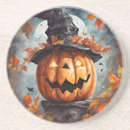 Dessous De Verre En Grès Jack-o'-lantern (Devant)