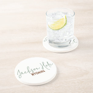 Dessous De Verre En Grès Jackson Hole, Wyoming Souvenir de Voyage