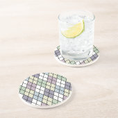 Dessous De Verre En Grès Jacquard des diamants Pastel (Côté)