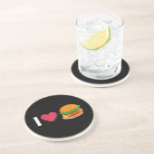 Dessous De Verre En Grès J'adore Burger Cheeseburger Manger Malsain (Côté)