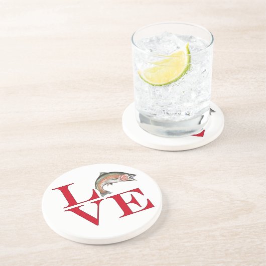 Dessous De Verre En Grès J'adore la truite (Côté)