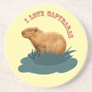 Dessous De Verre En Grès J'adore les capybaras Amoureux de capybara mignon