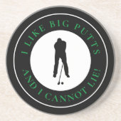 Dessous De Verre En Grès J'Aime Big Putts Sports Golfer Moderne Black Green (Devant)