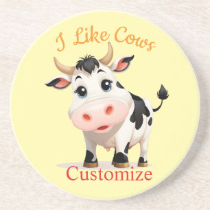 Dessous De Verre En Grès J'Aime Cows Art Thunder_Cove