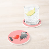 Dessous De Verre En Grès J'aime des gris de l'Afrique (Côté)