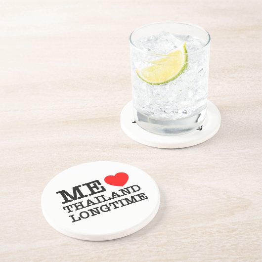DESSOUS DE VERRE EN GRÈS J'AIME LA THAÏLANDE LONGTEMPS (Côté)
