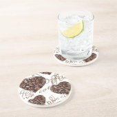 Dessous De Verre En Grès "J'Aime Le Café !" (Côté)