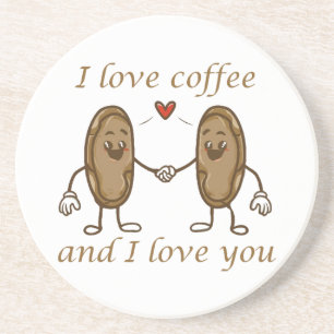 Dessous De Verre En Grès J'aime le café et je t'aime
