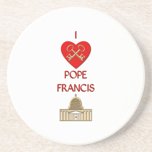 Dessous De Verre En Grès J'aime le pape François (Devant)