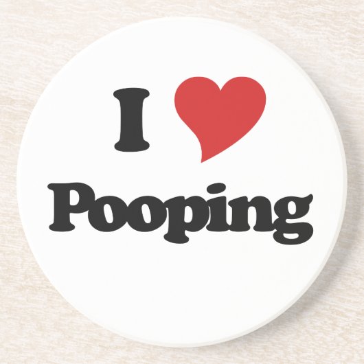 Dessous De Verre En Grès J'Aime Le Pooping (Devant)