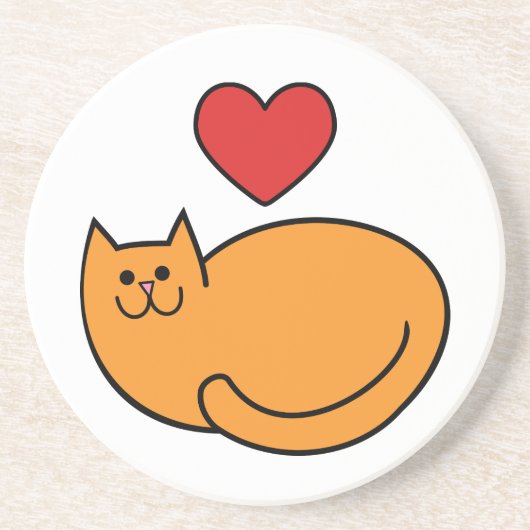 Dessous De Verre En Grès J'aime les chats (Devant)