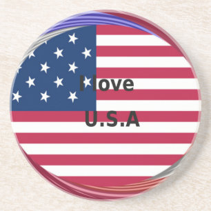 DESSOUS DE VERRE EN GRÈS J'AIME LES ÉTATS-UNIS