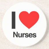 Dessous De Verre En Grès j'aime les infirmières (Devant)