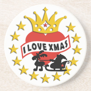 Dessous De Verre En Grès J'AIME LES Noël