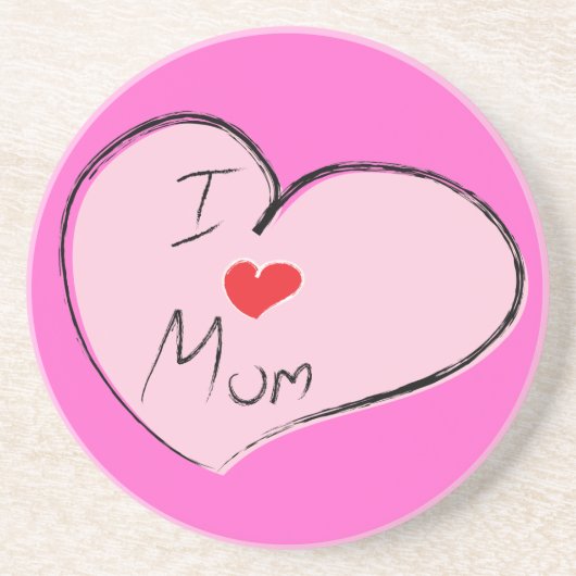 Dessous De Verre En Grès J'aime maman (Devant)