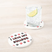 Dessous De Verre En Grès J'aime mon bouledogue (Côté)