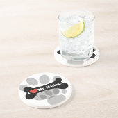 Dessous De Verre En Grès J'aime mon maltais - os de chien (Côté)