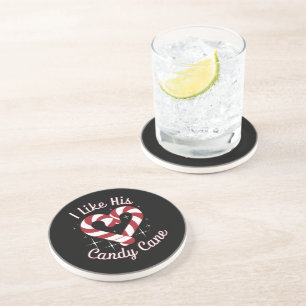 Dessous De Verre En Grès J'aime sa canne en bonbon drôles de couples assort