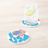 Dessous De Verre En Grès J'aime USA Rétro 80s (Côté)