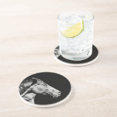 Dessous De Verre En Grès jambe de cheval de tête (Côté)