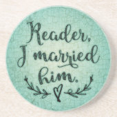Dessous De Verre En Grès Jane Eyre Reader Je L'Ai Marié (Devant)
