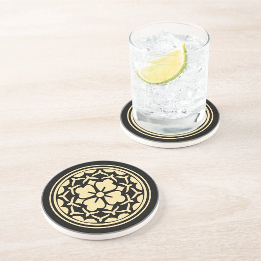 Dessous De Verre En Grès Japanese Clover Crest (Kamon) (Côté)