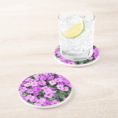 Dessous De Verre En Grès Jardin aux fleurs violettes (Côté)