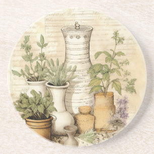 Dessous De Verre En Grès Jardin botanique vintage