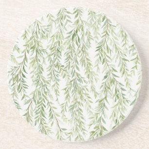Dessous De Verre En Grès Jardin de feuilles vertes