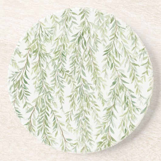 Dessous De Verre En Grès Jardin de feuilles vertes (Devant)