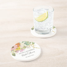 Jardin de fleurs printanières Coaster en papier po