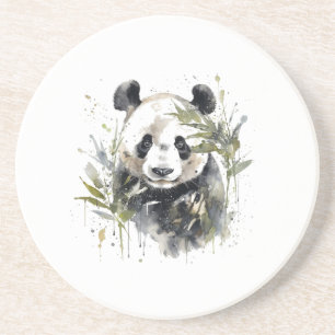 Dessous De Verre En Grès Jardin de panda à l'aquarelle