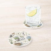 Dessous De Verre En Grès Jardin fleuri Vintage (Côté)