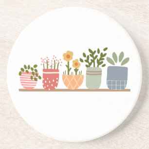 Dessous De Verre En Grès Jardin Fleuris en Pot Amoureux de Jardin