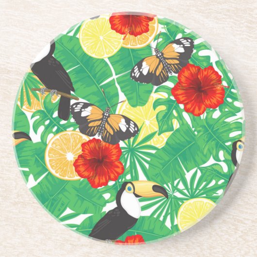 Dessous De Verre En Grès Jardin tropical (Devant)