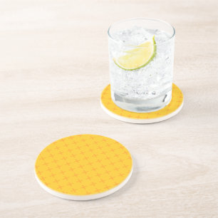 Dessous De Verre En Grès Jaune 1
