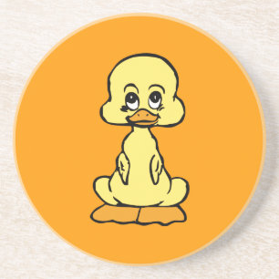 dessous de verre en grès jaune canard