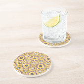 Dessous De Verre En Grès Jaune et rose (Côté)