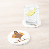 Dessous De Verre En Grès Jaune mignonne Thanksgiving Turquie (Côté)