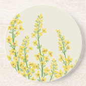 Dessous De Verre En Grès Jaune Moderne Citrine Fleurit (Devant)