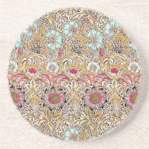 Dessous De Verre En Grès Jaune vintage rose Corncockle de William Morris
