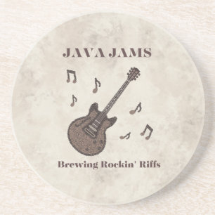 Dessous De Verre En Grès Java Jams-Brasser des Riffs Endiablés-Café-Guitare