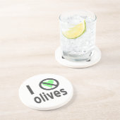 Dessous De Verre En Grès Je déteste les olives (noires) (Côté)