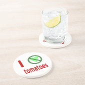 Dessous De Verre En Grès Je déteste les tomates Pas d'amour (Côté)