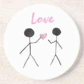 Dessous De Verre En Grès Je Donne Mon Coster Coeur (Devant)