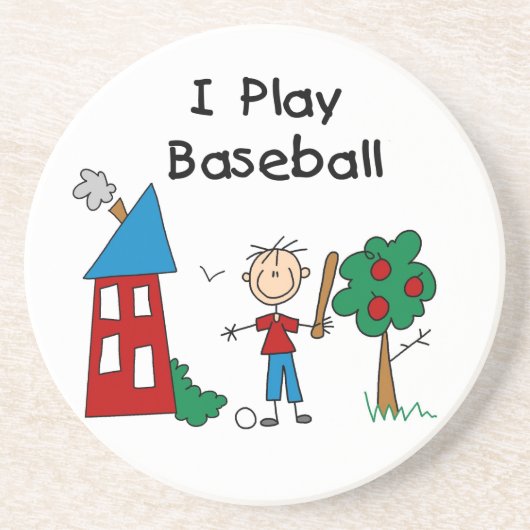 Dessous De Verre En Grès Je joue au baseball (Devant)