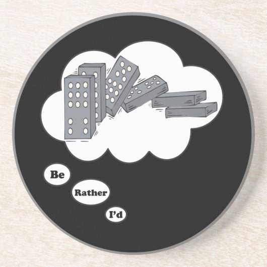 Dessous De Verre En Grès Je jouerais plutôt les dominos 4 (Devant)