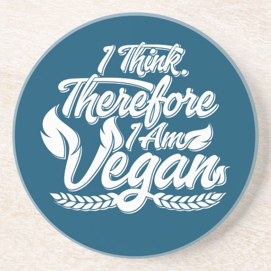 Dessous De Verre En Grès Je Pense Que Je Suis Vegan. (Devant)